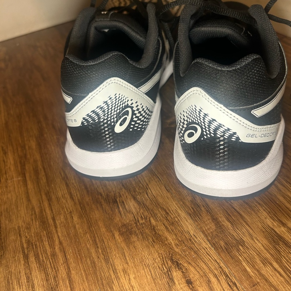 ASICS Gel-Dedicate Black and White Shoes